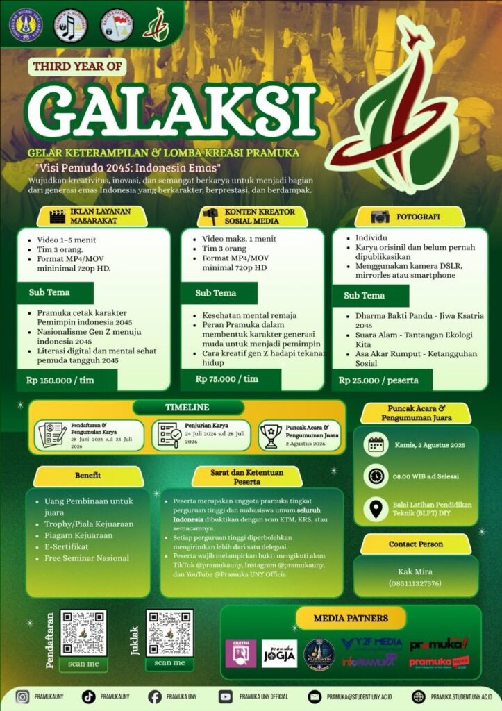 Segera Siapkan Diri, Pendaftaran GALAKSI 2026 Pramuka UNY Telah Dibuka